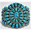 Image 1 : Old Pawn Turquoise Needlepoint Sterling Silver Cuff Bracelet - YSJ