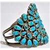 Image 2 : Old Pawn Turquoise Needlepoint Sterling Silver Cuff Bracelet - YSJ