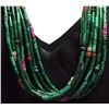 Image 2 : Navajo Malachite & Multi-Stone 7-Strand Necklace - Tommy Singer