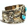 Image 2 : Old Pawn Turquoise Flying Eagle Sterling Silver Cuff Bracelet - Allen Chee