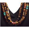 Image 2 : Navajo Tiger's Eye & Multi-Stone 3-Strand Necklace - Tommy Singer