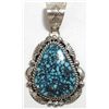 Image 1 : Navajo Spider Web Kingman Turquoise Sterling Silver Pendant - Mary Ann Spencer