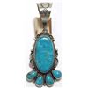 Image 1 : Navajo Turquoise Sterling Silver Pendant - Dean Brown