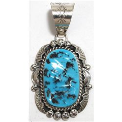 Navajo Sleeping Beauty Turquoise Sterling Silver Pendant - Mary Ann Spencer