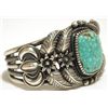 Image 2 : Old Pawn Navajo Spider Web Kingman Turquoise Sterling Silver Cuff Bracelet - Kirk Smith