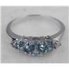 Image 1 : STERLING PLATINUM RING 1.06 TOPAZ