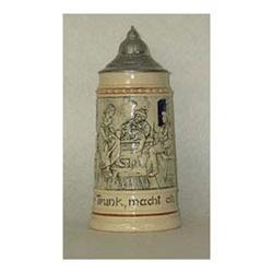 German stein. Tavern scene. 1/2 liter. 8" $20