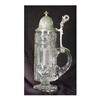 Image 1 : Cut glass stein with pewter top. Monogrammed