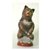 Image 1 : Figural stein of a cat, #1000. Dark brown, im