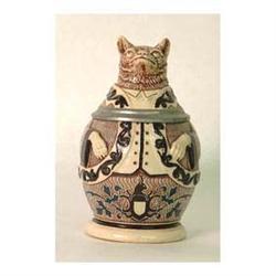 German stein #8672. Figural of fox wearing lo