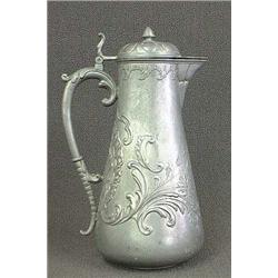 Pewter tankard stein. Decorated with goat's h