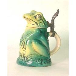 Green frog stein #841. Note pin-head nick whe