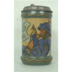 Mettlach stein #3091. Drinking knight, signed