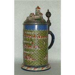 Mettlach stein #2038. Town of Rodenstein with