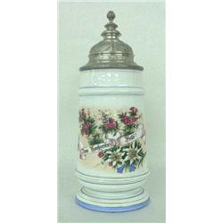 Porcelain lithophane stein. Lithophane is fig