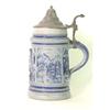 Image 1 : German blue salt glaze stein. Three panels wi