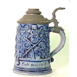 Blue German salt glaze stein. 6 1/2  $30-40