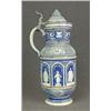 Image 1 : German blue and gray salt glaze stein depicti