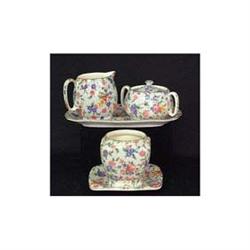 Royal Winton chintz. Old Cottage. Cream and s