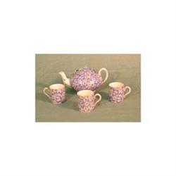 Nelson Ware chintz. Four pieces; teapot and t