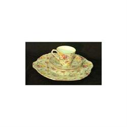 Lord Nelson chintz. Rose Time. Four saucers,