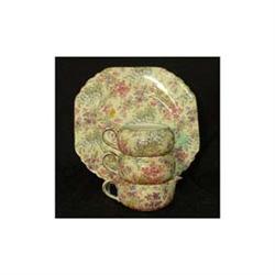 Lord Nelson Ware chintz. Heather. Four 2 3/4"