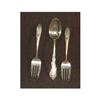 Image 1 : Twelve pieces of sterling flatware. Six salad
