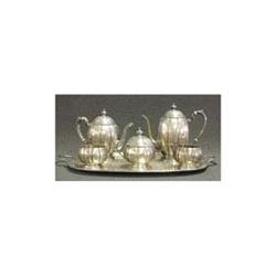 Sterling coffee and tea service with a covere