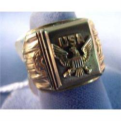 10k man's ring. Yellow gold military ring. 8.6 grams $75-100