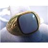 Image 1 : 18k man's ring. Yellow gold with carnelian and white only gemstone. 9.3 grams $135-165