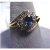 Image 1 : Lady's sapphire and diamond ring, 10k yellow gold. Sapphire  is a nice medium dark color and is appr