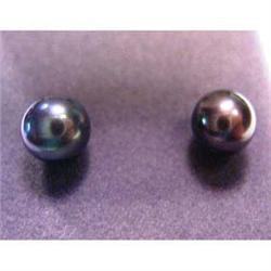 Black pearl earrings. Black pearls are 8mm with 14k friction posts. Note color variation. $70-90