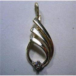 Pendant with single cut diamond, 14k yellow gold.     $40-60