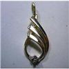 Image 1 : Pendant with single cut diamond, 14k yellow gold.     $40-60