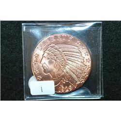 Golden State Mint "1929 Indian Chief $5 Gold Coin" Copper Round; .999 Fine Copper 1 Oz.