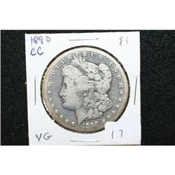 1890-CC Silver Morgan $1; VG