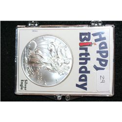 2012 Silver Eagle $1; Silver Eagle "Happy Birthday"