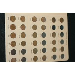 Lincoln Penny Coin Folder Page; 1921-1934-D; Lot of 36 Holes, Lot of 24 Coins-Incomplete