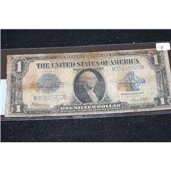 1923 US Silver Certificate $1; Blue Seal; Large Washington Bill