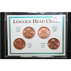 1960 Lincoln Head Cents Set; Lot of 4