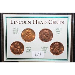 1960 Lincoln Head Cents Set; Lot of 4