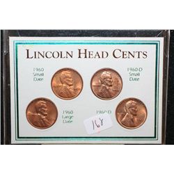 1960 Lincoln Head Cents Set; Lot of 4