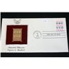 Image 1 : 1982 First Day of Issue 22K Gold Replica Stamp W/Postal Stamp; America's Libraries Legacies to Manki