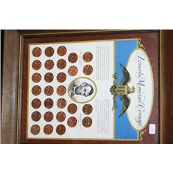 Framed Lincoln Memorial Coinage; Lot of 29