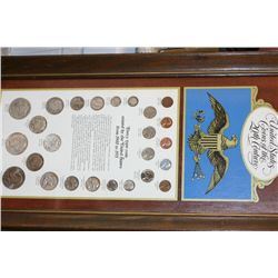 Framed United States Coins of the 20th Century-Every Type Coin Minted by the US From 1900-1971; Lot 