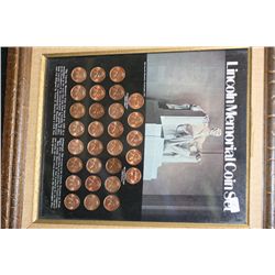 Framed Lincoln Memorial Coin Set; Lot of 29