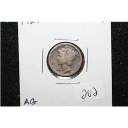 1921 Mercury Dime; AG