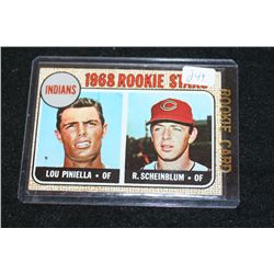 1968 MLB T.C.G. Cleveland Indians Rookie Stars Baseball Trading Card; Lou Piniella-Outfield & Richie