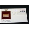 Image 1 : 1982 First Day of Issue 22K Gold Replica Stamp W/Postal Stamp; Library of Congress America's Largest