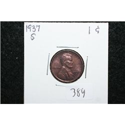 1937-S Lincoln Wheat Back Penny